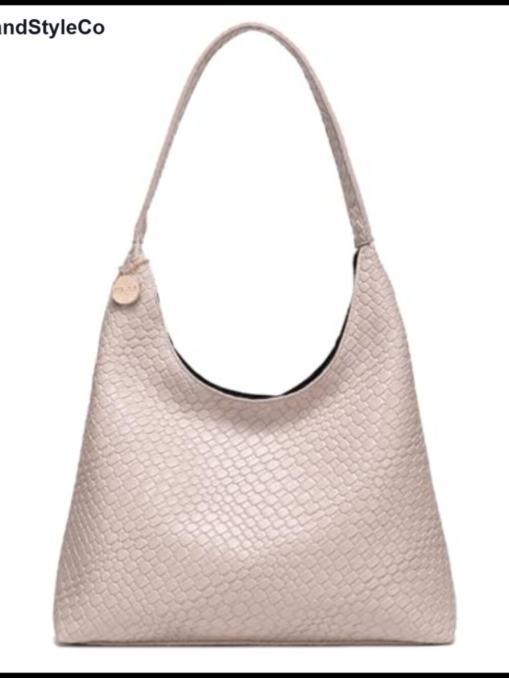Large Slouchy Vegan Leather Tote Bag Woven Shoulder Hobo Handbag with Zipper